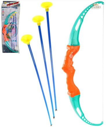 Luk a 3 soft šípy na přísavku plastový dětský herní set s terčem