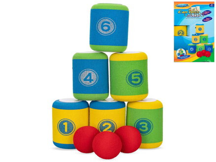Hra Shoď plechovky set 6 soft plechovek + 3 míčky