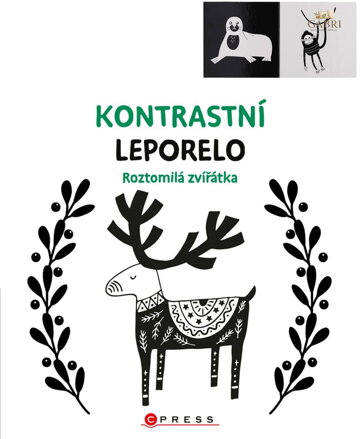 Knížka baby kontrastní leporelo roztomilá zvířátka pro miminko