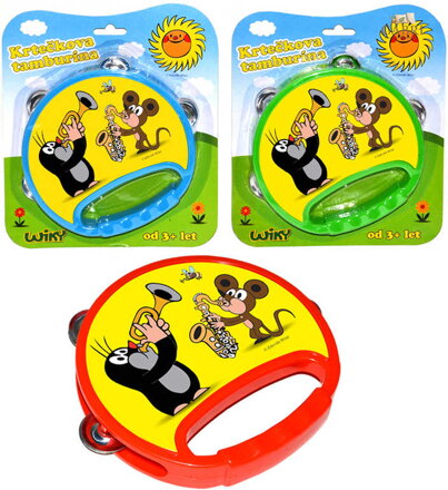 KRTEK (Krteček) Tamburina 18cm 3 barvy na kartě *HUDEBNÍ NÁSTROJE*