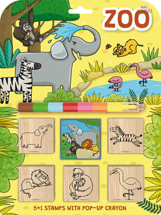 JIRI MODELS Razítka 5+1 s pop-up voskovou Zvířátka ZOO