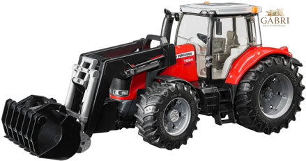 BRUDER 03047 Traktor Massey Ferguson 7624 s čelním nakladačem