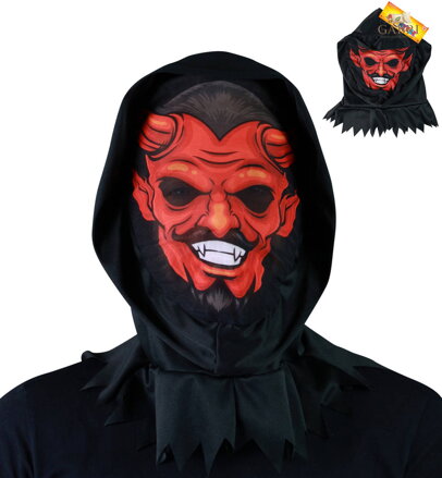 KARNEVAL Maska čerta textilní kukla *KARNEVALOVÝ DOPLNĚK*