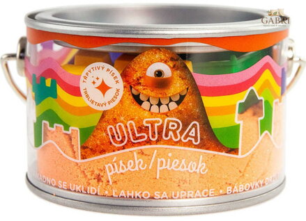 EP Line Ultra písek kinetický magický 200g oranžový s glitry s formičkami v plechovce