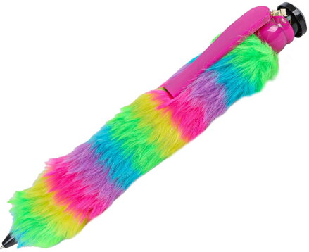 Propiska dětská Glamour Jumbo 28cm chlupatá duhová