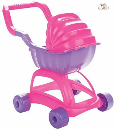 PILSAN Kočárek baby plastový růžovofialový hluboký s boudičkou
