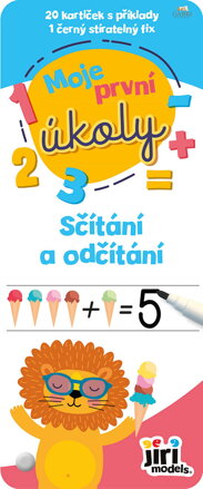 JIRI MODELS Moje první úkoly Sčítání a odčítání set 20 kartiček s fixem