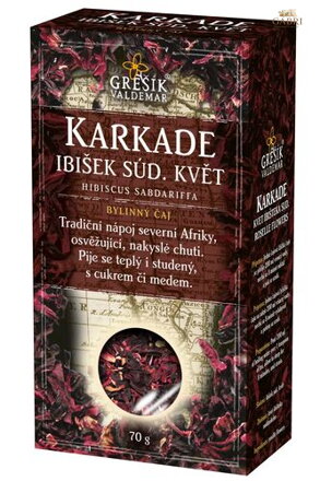 Karkade (ibišek súd.) 70 g krab. GREŠÍK Čaje 4 světadílů