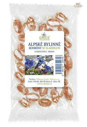Alpské byl. bonbóny se sladidlem 100 g GREŠÍK