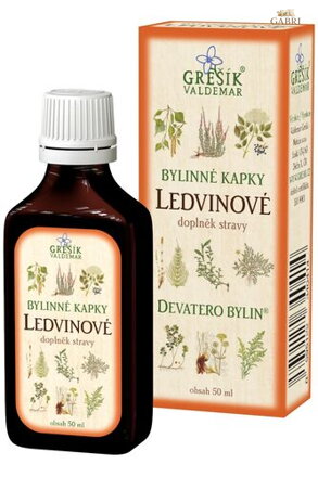 Ledvinové kapky 50 ml GREŠÍK-Z-35% líh, Devatero bylin kapky