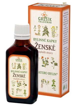 Ženské kapky 50 ml GREŠÍK-Z-35% líh, Devatero bylin kapky