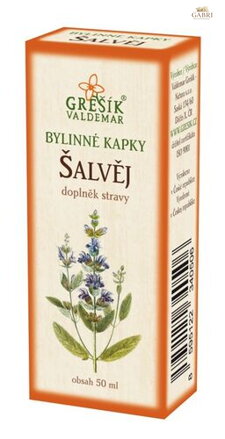 Šalvěj kapky 50 ml GREŠÍK-Z-35% líh, Bylinné kapky