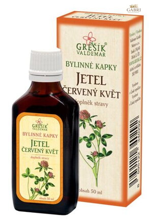 Jetel červený květ kapky 50 ml GREŠÍK-Z-35% líh, Bylinné kapky