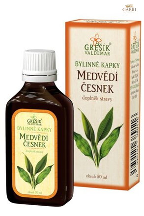Medvědí česnek kapky 50 ml GREŠÍK-Z-35% líh, Bylinné kapky