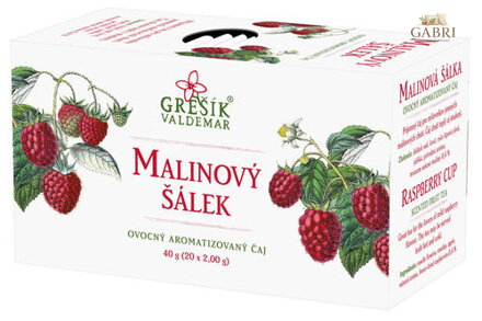Malinový šálek 20 n.s. přebal GREŠÍK Ovocný čaj