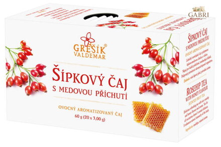 Šípkový čaj s medovou příchutí 20 n.s. přebal GREŠÍK Ovocný čaj
