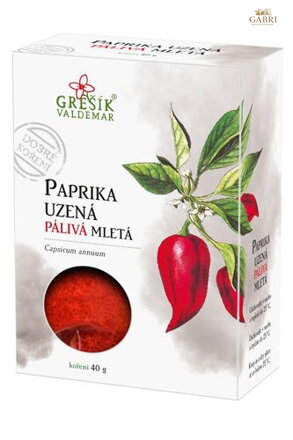 Paprika uzená PÁLIVÁ mletá 40 g GREŠÍK Dobré koření
