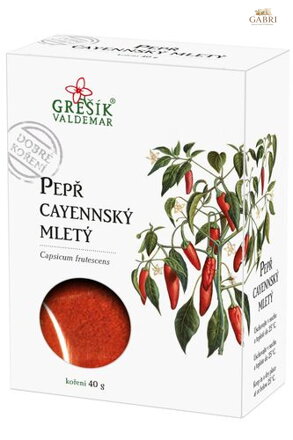Pepř cayennský mletý 40 g GREŠÍK Dobré koření