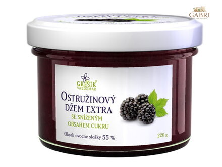 Džem Ostružinový extra Se sníženým obsahem cukru 220 g GREŠÍK