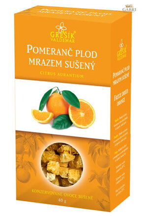 Pomeranč plod mrazem sušený 40 g GREŠÍK Sušené ovoce - J