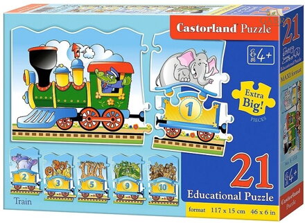 CASTORLAND Puzzle Učíme se čísla 1-10, Vláček 21 dílků