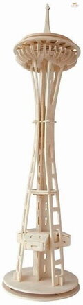 WOODEN TOY , WCK 3D puzzle Space Needle v Seattlu