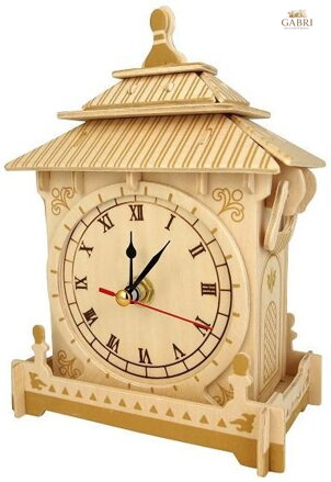 WOODEN TOY , WCK 3D puzzle Hodiny F002