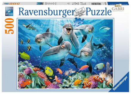 RAVENSBURGER Puzzle Delfíni 500 dílků