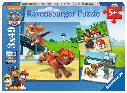 RAVENSBURGER Puzzle Tlapková patrola: Čtyřnohý tým 3x49 dílků