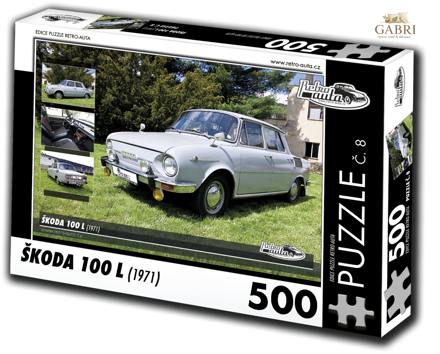 RETRO-AUTA Puzzle č. 8 Škoda 100 L (1971) 500 dílků