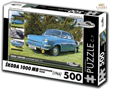 RETRO-AUTA Puzzle č. 7 Škoda 1000 MB (1966) 500 dílků