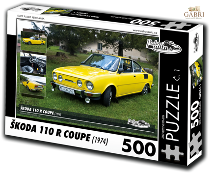 RETRO-AUTA Puzzle č. 1 Škoda 110 R Coupe (1974) 500 dílků