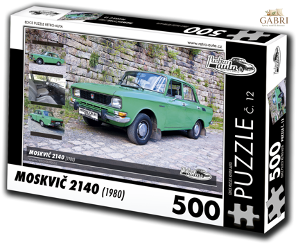 RETRO-AUTA Puzzle č. 12 Moskvič 2140 (1980) 500 dílků