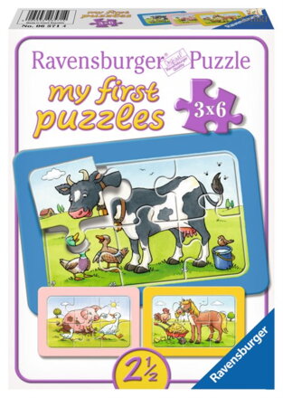 RAVENSBURGER Moje první puzzle Zvířecí kamarádi 3x6 dílků