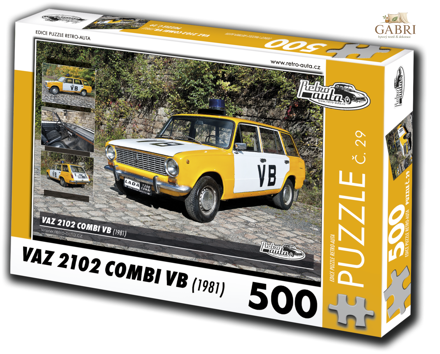 RETRO-AUTA Puzzle č. 29 VAZ 2102 Combi VB (1981) 500 dílků