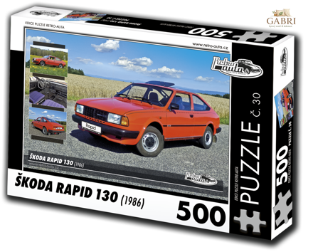 RETRO-AUTA Puzzle č. 30 Škoda Rapid 130 (1986) 500 dílků