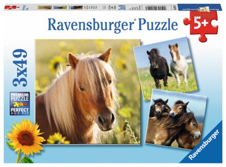 RAVENSBURGER Puzzle Poníci 3x49 dílků