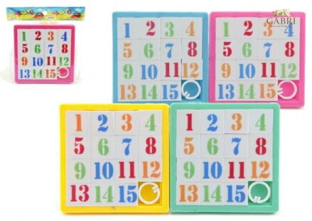 Posuvné puzzle Čísla 4x4 1ks (mix)