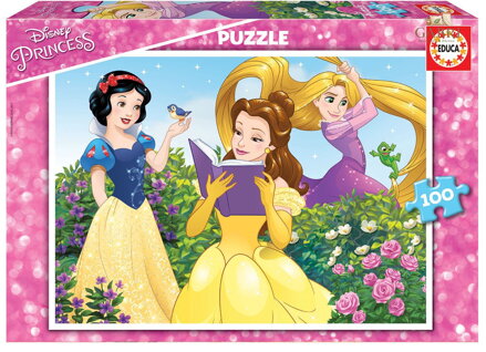 EDUCA Puzzle Disney Princezny: Sněhurka, Belle a Locika 100 dílků