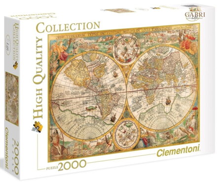 CLEMENTONI Puzzle Historická mapa světa 2000 dílků