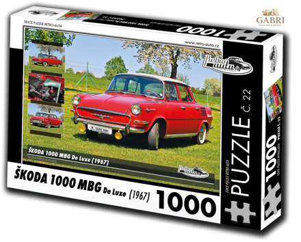 RETRO-AUTA Puzzle č. 22 Škoda 1000 MBG De Luxe (1967) 1000 dílků