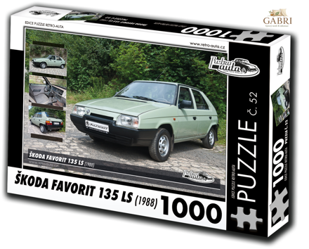 RETRO-AUTA Puzzle č. 52 Škoda Favorit 135 LS (1988) 1000 dílků