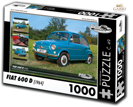 RETRO-AUTA Puzzle č. 49 Fiat 600 D (1964) 1000 dílků