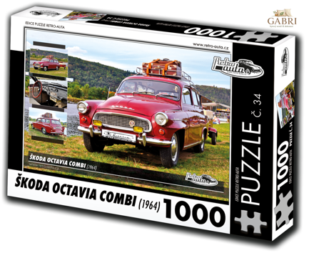 RETRO-AUTA Puzzle č. 34 Škoda Octavia Combi (1964) 1000 dílků