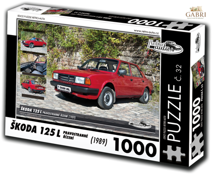 RETRO-AUTA Puzzle č. 32 Škoda 125 L pravostranné řízení (1989) 1000 dílků