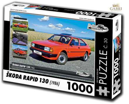 RETRO-AUTA Puzzle č. 30 Škoda Rapid 130 (1986) 1000 dílků