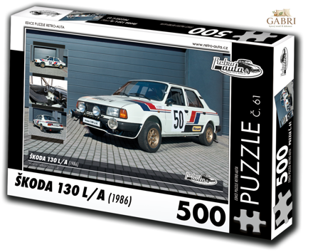 RETRO-AUTA Puzzle č. 61 Škoda 130 L,A (1986) 500 dílků