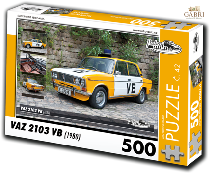 RETRO-AUTA Puzzle č. 42 Vaz 2103 VB (1980) 500 dílků
