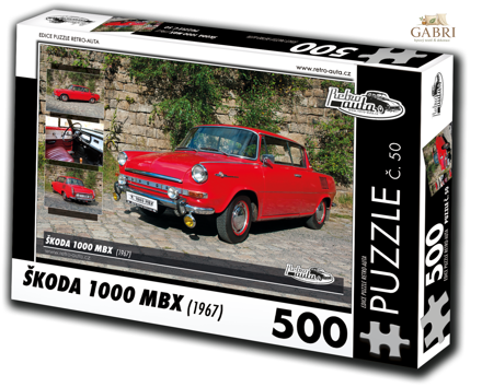 RETRO-AUTA Puzzle č. 50 Škoda 1000 MBX (1967) 500 dílků