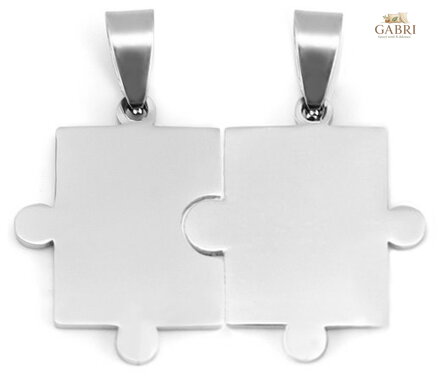 Ocelové partnerské přívěsky Puzzle 2ks - hladké